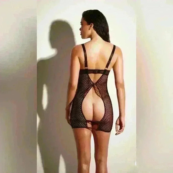 NWT Fishnet and Vinyl dress - Picture 4 of 4